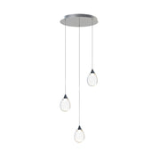 ET2 E21563 Dewdrop 3-lt 15" LED Pendant-Polished Chrome