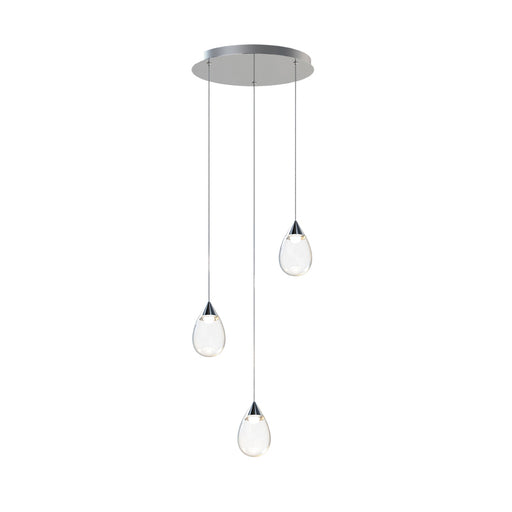 ET2 E21563 Dewdrop 3-lt 15" LED Pendant-Polished Chrome