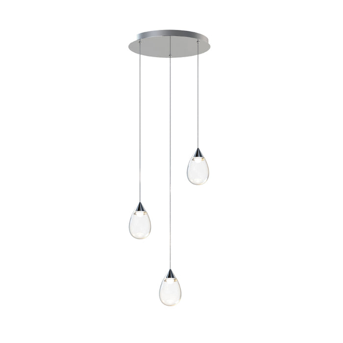 ET2 E21563 Dewdrop 3-lt 15" LED Pendant-Polished Chrome