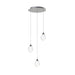 ET2 E21563 Dewdrop 3-lt 15" LED Pendant-Polished Chrome