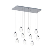 ET2 E21566 Dewdrop 10-lt 31" LED Pendant-Polished Chrome