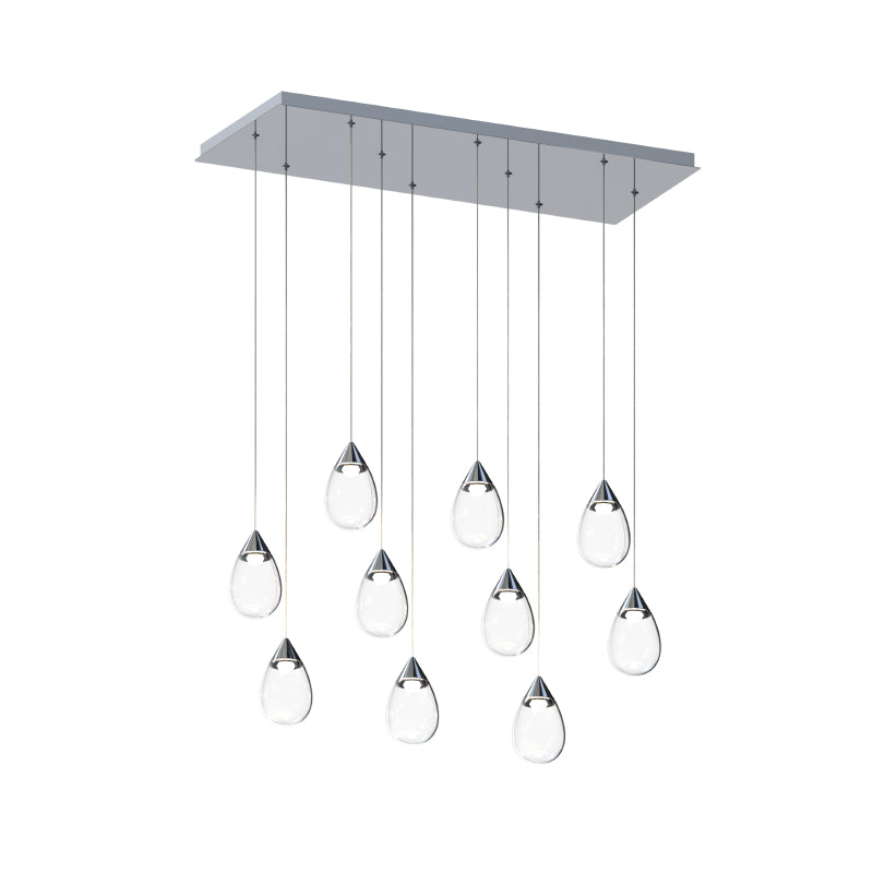 ET2 E21566 Dewdrop 10-lt 31" LED Pendant-Polished Chrome