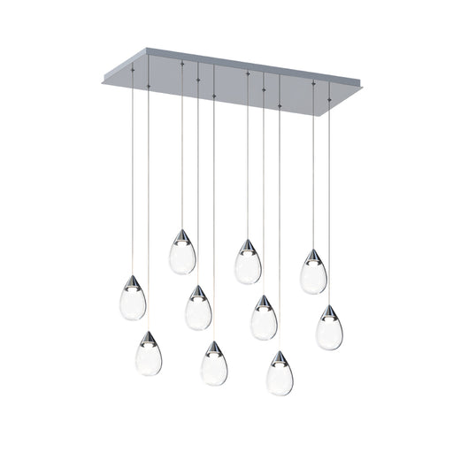 ET2 E21566 Dewdrop 10-lt 31" LED Pendant-Polished Chrome