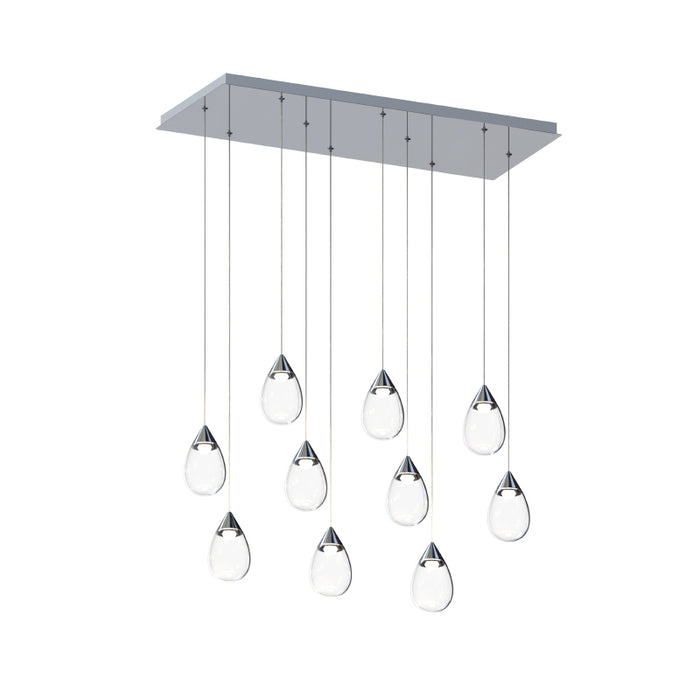 ET2 E21566 Dewdrop 10-lt 31" LED Pendant-Polished Chrome