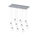 ET2 E21566 Dewdrop 10-lt 31" LED Pendant-Polished Chrome