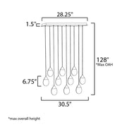 ET2 E21566 Dewdrop 10-lt 31" LED Pendant