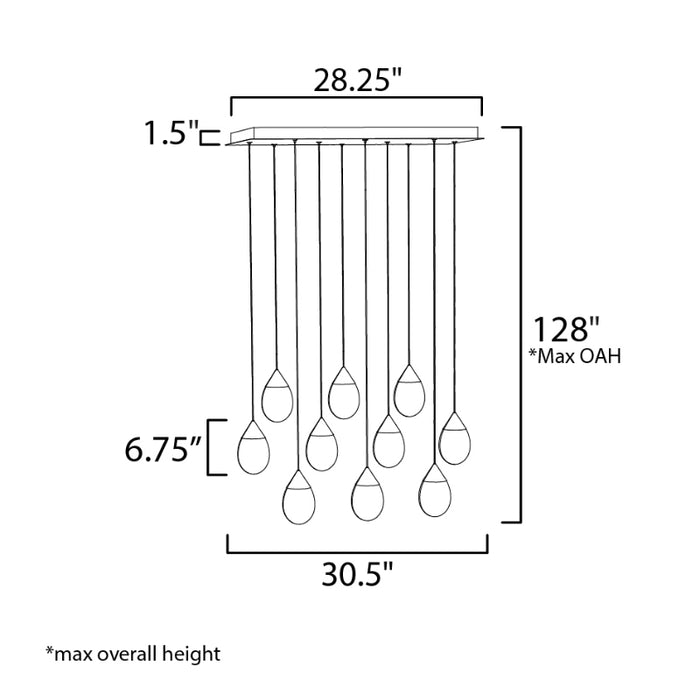 ET2 E21566 Dewdrop 10-lt 31" LED Pendant