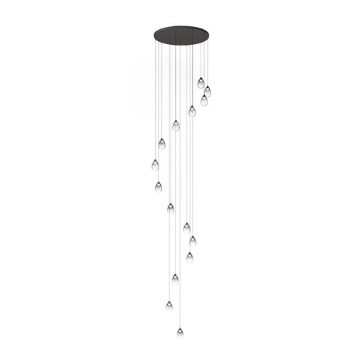 ET2 E21569 Dewdrop 10-lt 34" LED Pendant-Black