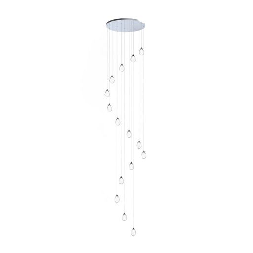ET2 E21569 Dewdrop 10-lt 34" LED Pendant-Polished Chrome