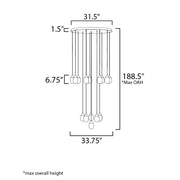 ET2 E21569 Dewdrop 10-lt 34" LED Pendant