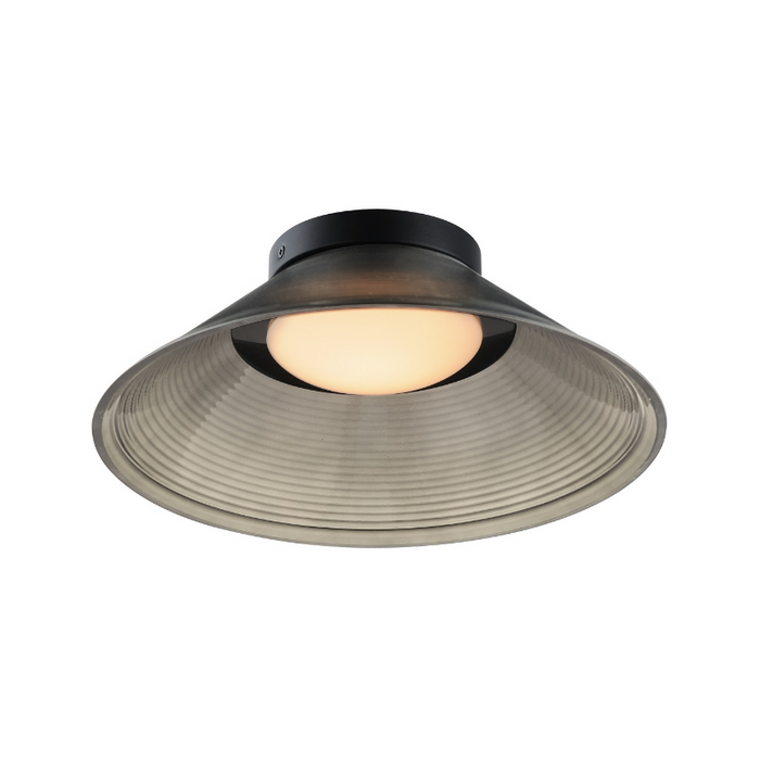 ET2 E22082 Jensen 1-lt 12" LED Semi-Flush Mount - Black/Smoke