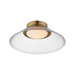 ET2 E22082 Jensen 1-lt 12" LED Semi-Flush Mount - Satin Brass/Clear Ribbed