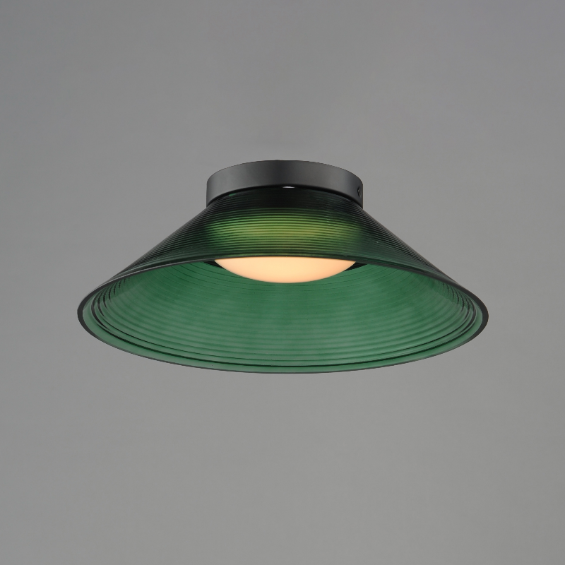 ET2 E22082 Jensen 1-lt 12" LED Semi-Flush Mount - Black/Green