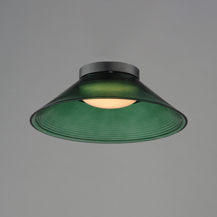 ET2 E22082 Jensen 1-lt 12" LED Semi-Flush Mount - Black/Green
