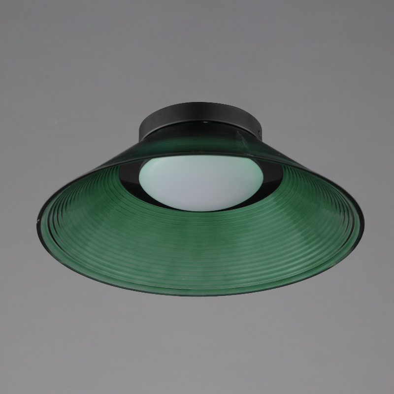 ET2 E22082 Jensen 1-lt 12" LED Semi-Flush Mount - Black/Green