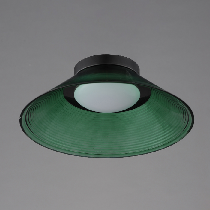 ET2 E22082 Jensen 1-lt 12" LED Semi-Flush Mount - Black/Green