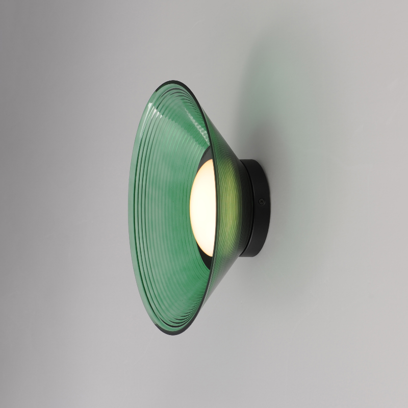 ET2 E22082 Jensen 1-lt 12" LED Semi-Flush Mount - Black/Green