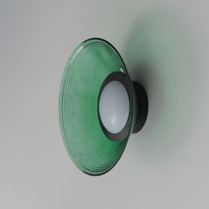 ET2 E22082 Jensen 1-lt 12" LED Semi-Flush Mount - Black/Green