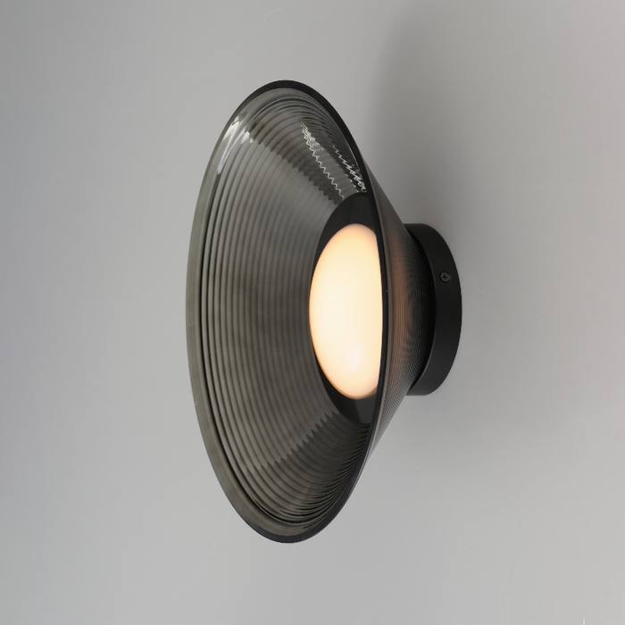 ET2 E22082 Jensen 1-lt 12" LED Semi-Flush Mount - Black/Smoke
