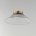ET2 E22082 Jensen 1-lt 12" LED Semi-Flush Mount - Satin Brass/Clear Ribbed