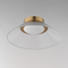 ET2 E22082 Jensen 1-lt 12" LED Semi-Flush Mount - Satin Brass/Clear Ribbed