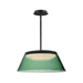 ET2 E22088 Jensen 1-lt 18" LED Pendant - Black/Green Glass