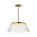 ET2 E22088 Jensen 1-lt 18" LED Pendant - Satin Brass/Clear Ribbed Glass