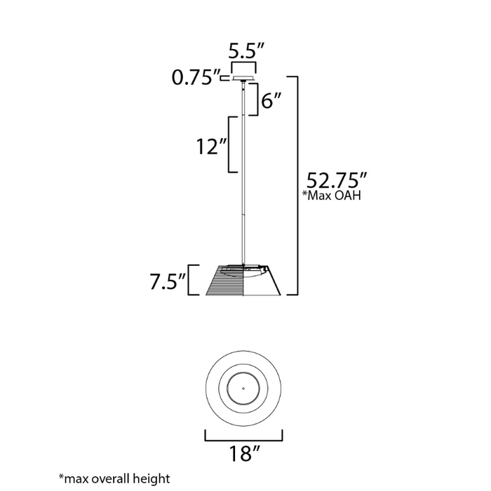 ET2 E22088 Jensen 1-lt 18" LED Pendant