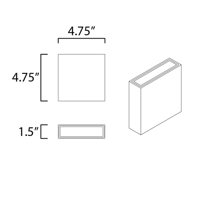 ET2 E23212 Brik 2-lt 5" LED Outdoor Wall Sconce