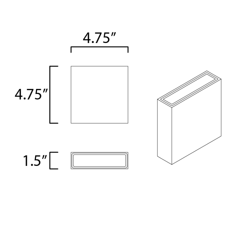 ET2 E23212 Brik 2-lt 5" LED Outdoor Wall Sconce