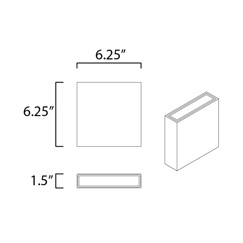 ET2 E23214 Brik 2-lt 6" LED Outdoor Wall Sconce W/MSP