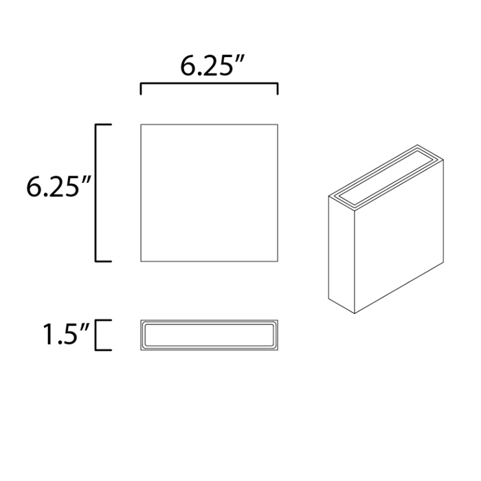 ET2 E23214 Brik 2-lt 6" LED Outdoor Wall Sconce