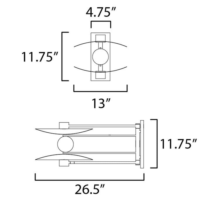 ET2 E24072 Pearl 2-lt 12" LED Wall Sconce