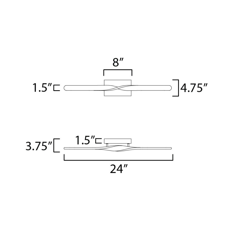 ET2 E24152 Pirouette 1-lt 24" LED Vanity, CCT Selectable
