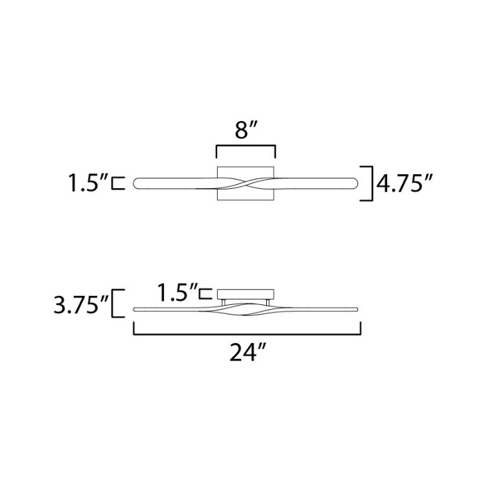 ET2 E24152 Pirouette 1-lt 24" LED Vanity, CCT Selectable