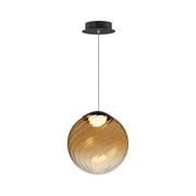 ET2 E24189 Planetary 1-lt 10" LED Pendant - Black/Amber Glass