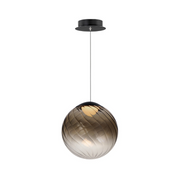 ET2 E24189 Planetary 1-lt 10" LED Pendant - Black/Smoke Glass