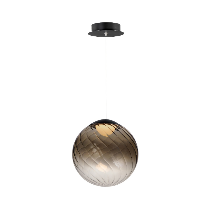 ET2 E24189 Planetary 1-lt 10" LED Pendant - Black/Smoke Glass