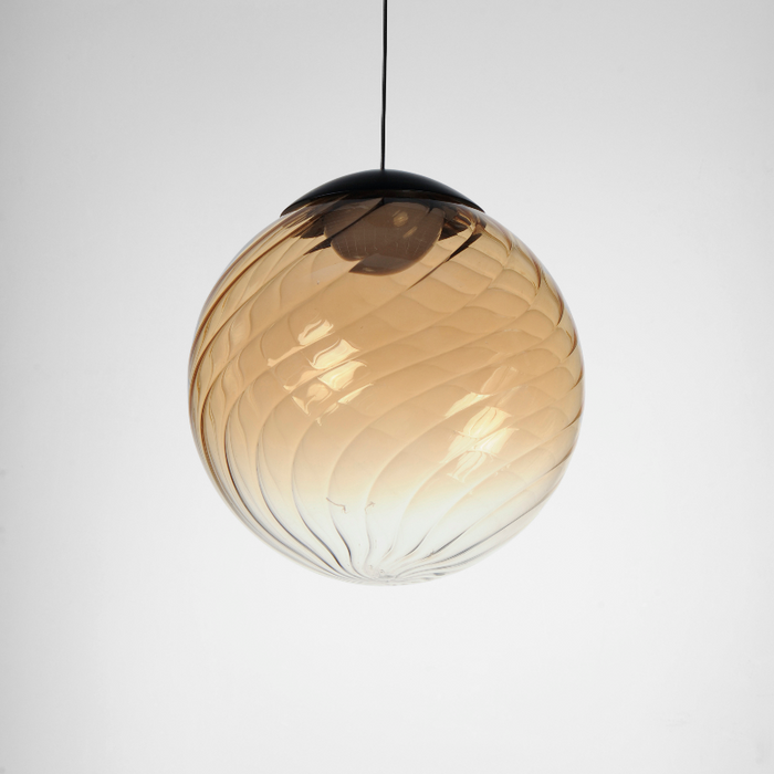 ET2 E24189 Planetary 1-lt 10" LED Pendant - Black/Amber Glass