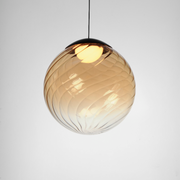ET2 E24189 Planetary 1-lt 10" LED Pendant - Black/Amber Glass