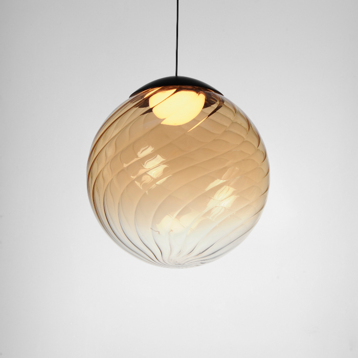 ET2 E24189 Planetary 1-lt 10" LED Pendant - Black/Amber Glass