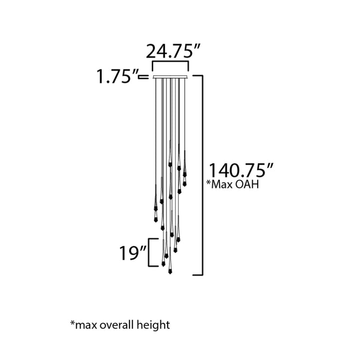 ET2 E24230-122 Pierce 16-lt 25" LED Chandelier