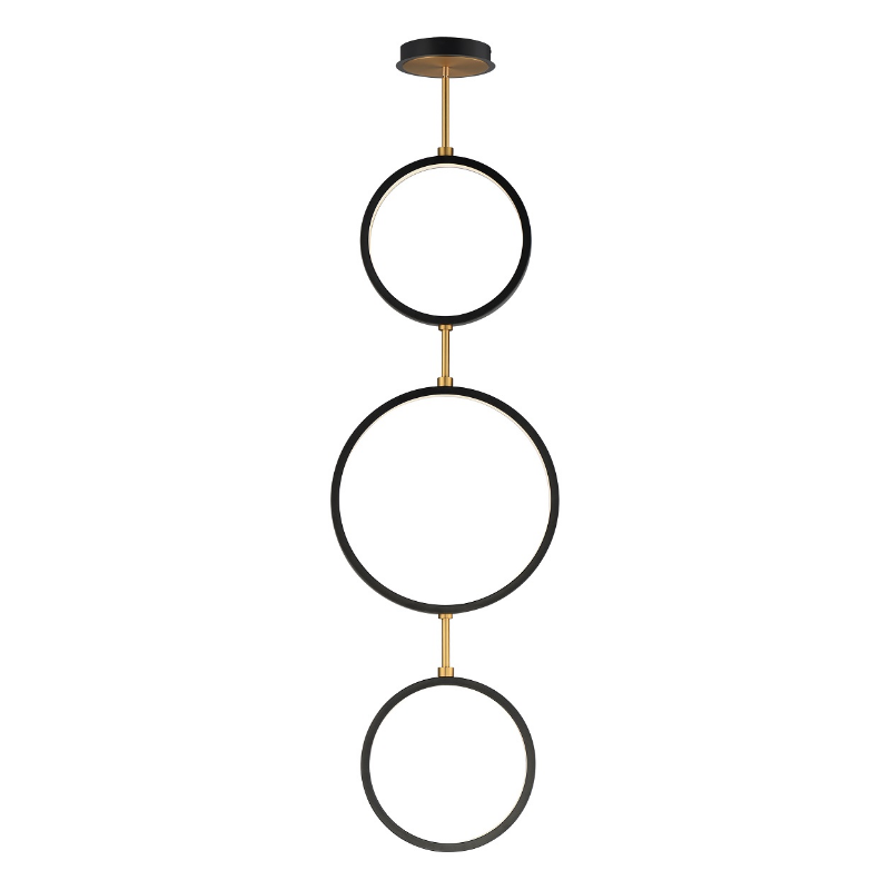 ET2 E24321 Hoopla 3-lt 16" LED Pendant - Black/Gold
