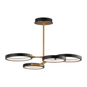 ET2 E24322 Hoopla 4-lt 33" LED Pendant - Black/Gold