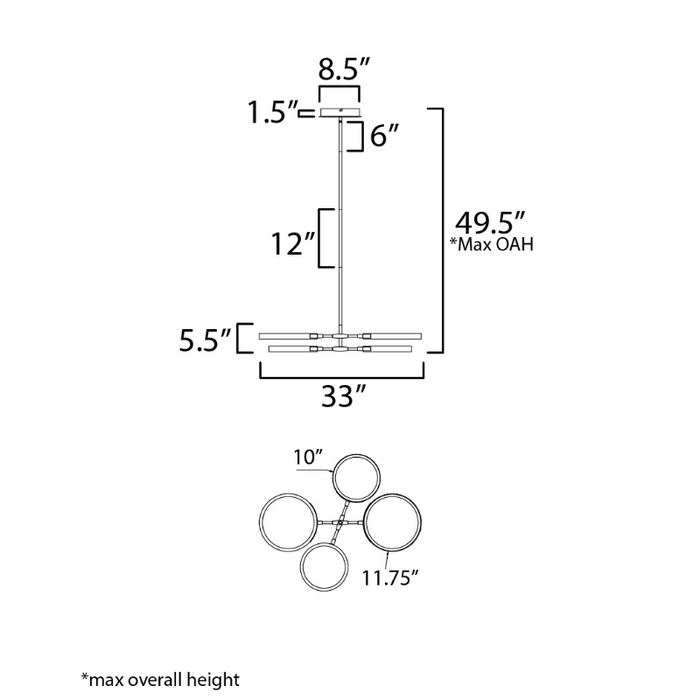 ET2 E24322 Hoopla 4-lt 33" LED Pendant