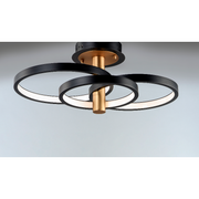 ET2 E24323 Hoopla 3-lt 26" LED Semi Flush Mount - Black/Gold
