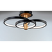 ET2 E24323 Hoopla 3-lt 26" LED Semi Flush Mount - Black/Gold