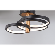 ET2 E24323 Hoopla 3-lt 26" LED Semi Flush Mount - Black/Gold