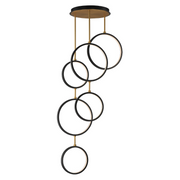 ET2 E24325 Hoopla 6-lt 25" LED Pendant - Black/Gold