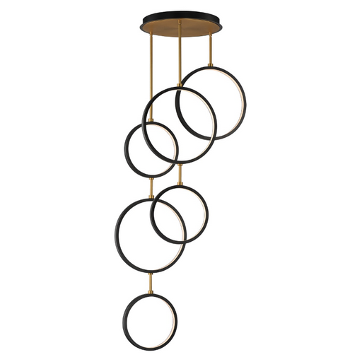 ET2 E24325 Hoopla 6-lt 25" LED Pendant - Black/Gold
